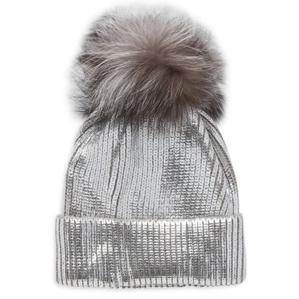 Adrienne Landau Metallic Knit Hat